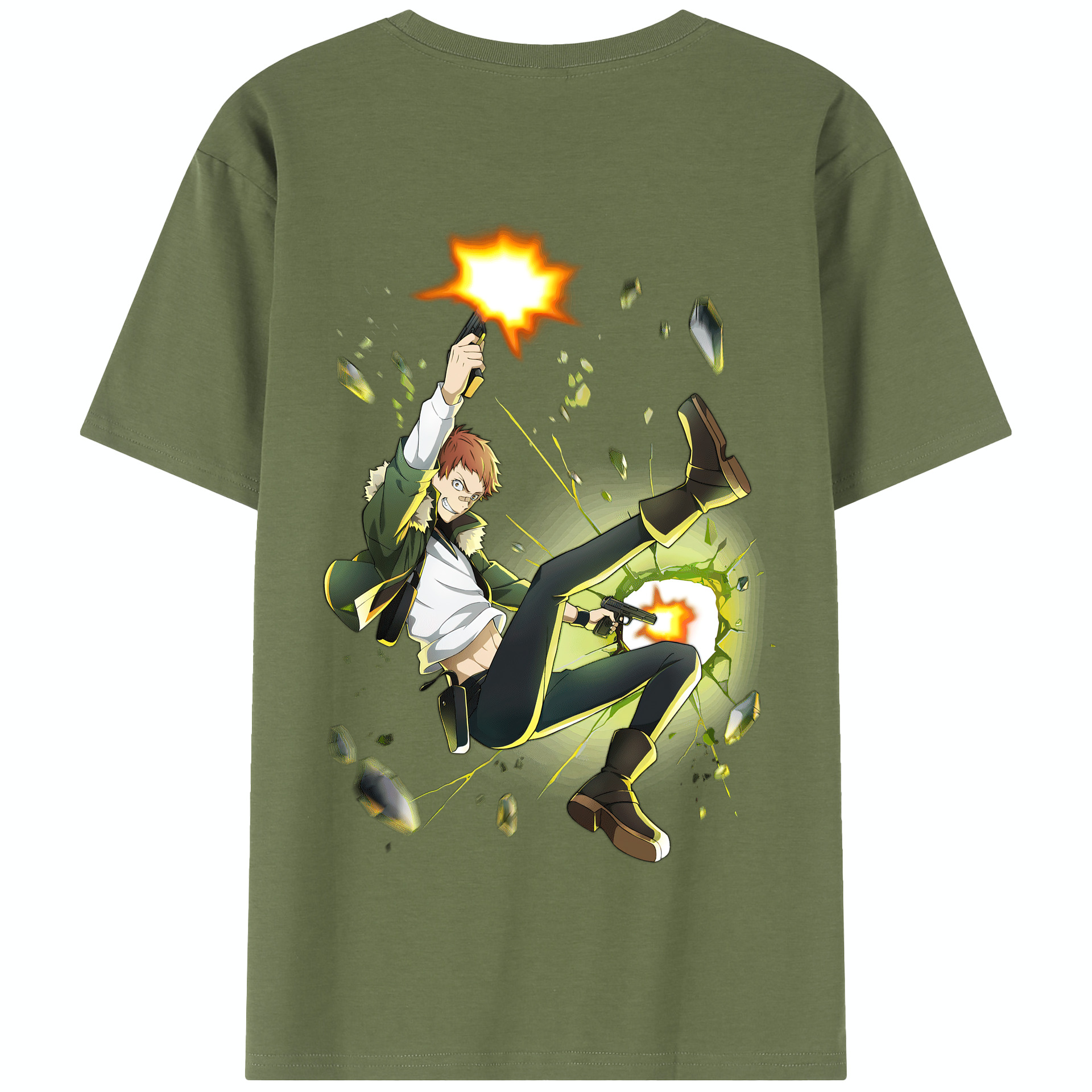 （画像用） 文豪ストレイドッグス Bungo Stray Dogs 綿100％半袖Tシャツ（背面プリント）